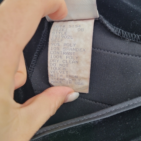 Tadashi Shoji vintage Velvet Maxi Dress black Sleeveless A-Line Satin Gown 8 - Picture 7 of 7